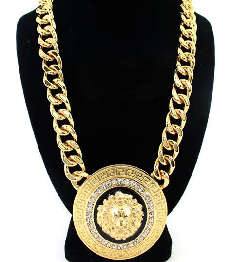 versace lion head chain